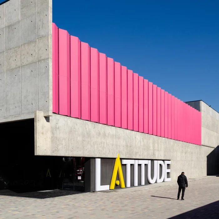 Exterior architectural photography of Latitude in Tirana, designed by X-Plan, photo by Plem Visual Tales.