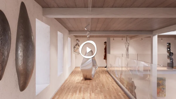 Architectural animation of the Hammam Elbasan Museum showcasing the adaptive reuse design and atmospheric lighting, created by PLEM Visual Tales.