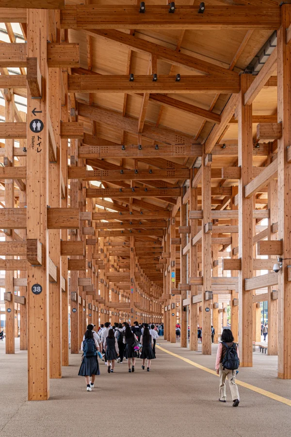 Architecture photography of the Osaka Expo 2025 Ring pavilion by Sou Fujimoto, captured by Plem Visual Tales