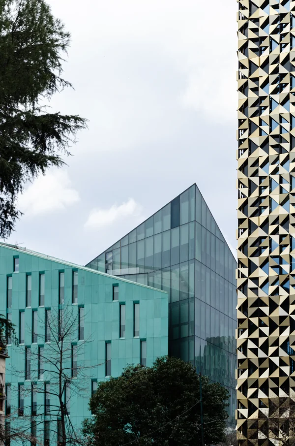 Architecture photography of Credins Bank in Tirana designed by Architecture Studio and Atelier 4, captured by Plem Visual Tales