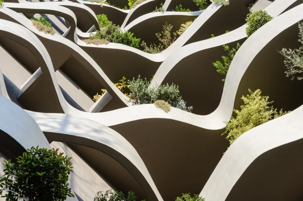 Exterior architectural photography of Lions Residence in Tirana, photo by Plem Visual Tales