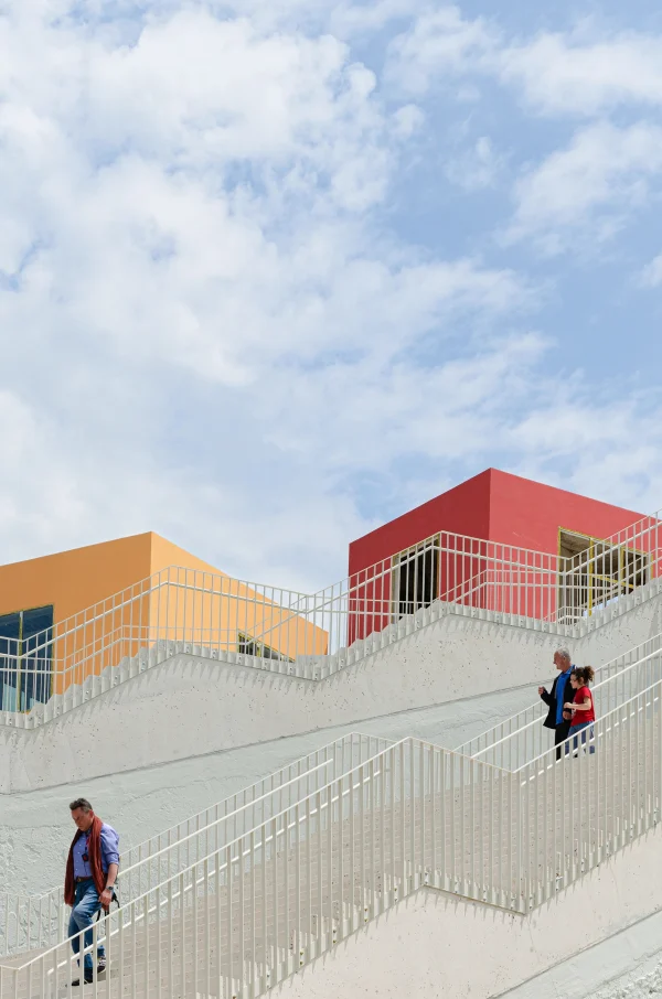 Exterior architectural photography of the Pyramid of Tirana designed by MVRDV, photo by Plem Visual Tales