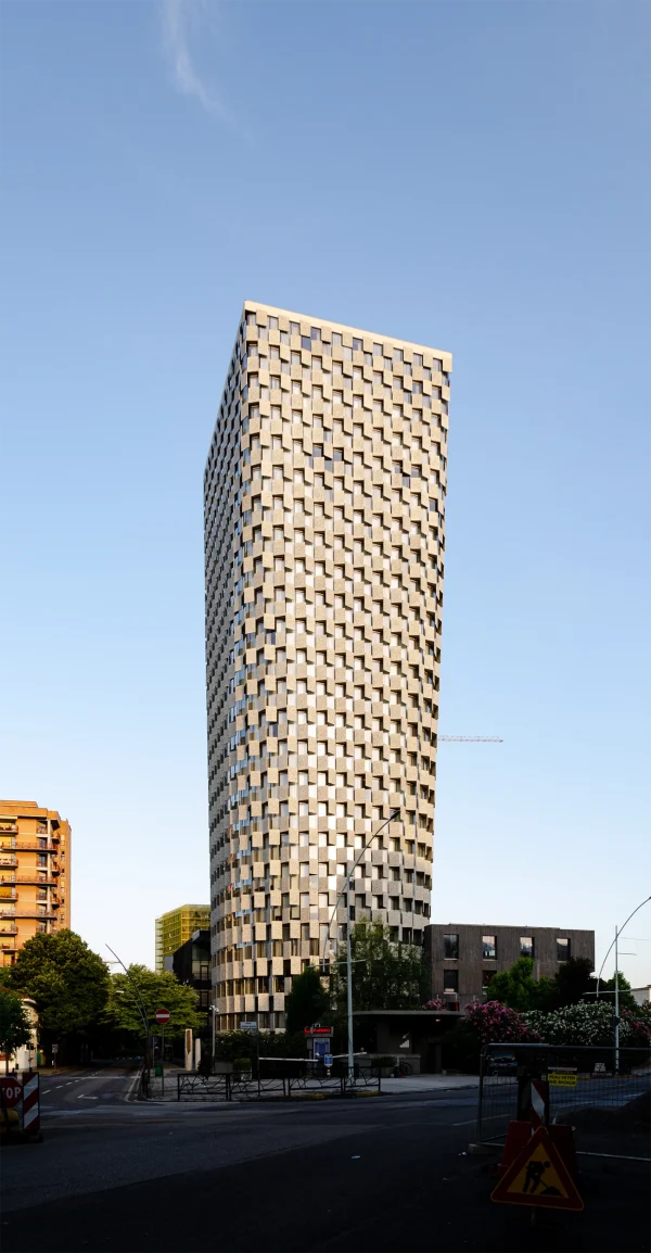 Architecture photography of the TID Tower in Tirana designed by 51N4E, captured by Plem Visual Tales